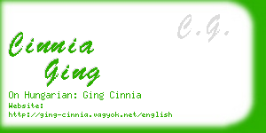 cinnia ging business card
